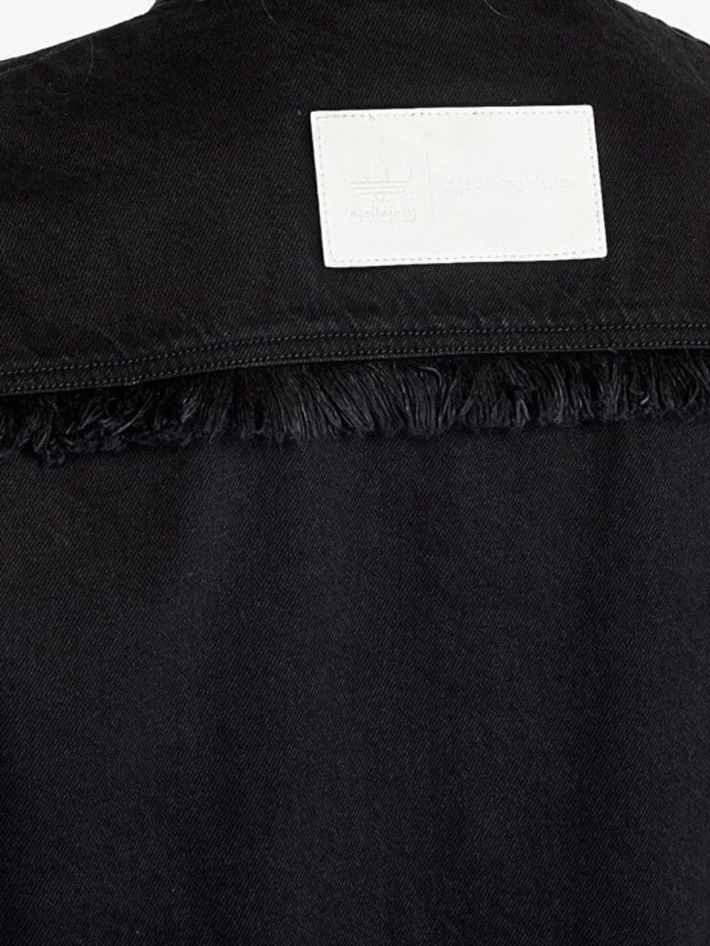 Adidas x KSENIASCHNAIDER Black Denim Fringe Shirt Dress Snap Front XL - Picture 4 of 10